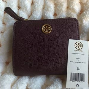 Tory Burch Mini Wallet  New With Tags Maroon